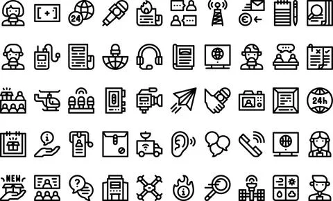 Journalism icons High-Quality Vector Icons Collection with Editable Stroke Illustrazione stock
