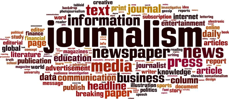 Journalism word cloud concept Stock Illustration