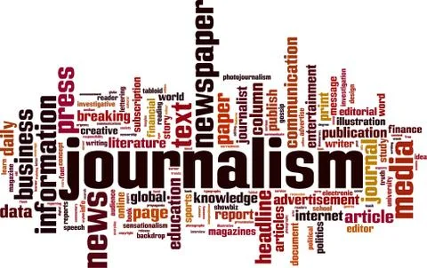 Journalism word cloud concept Stock Illustration