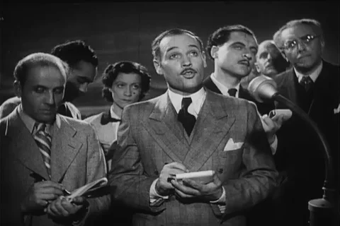 Journalist asks questions to pilot about space flight - 1928 Stock Footage 104651464