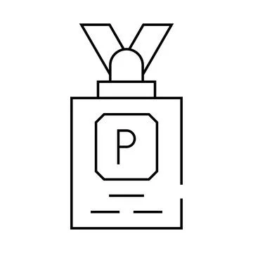 Journalist badge line icon vector illustration sign Stockillustratie