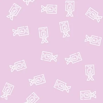 Journalist badge line vector seamless pattern sign イラスト素材