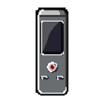 Journalist dictaphone pixel art vector illustration Stock Illustration