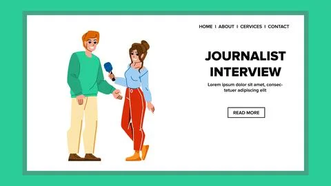 Journalist interview vector 库存插图