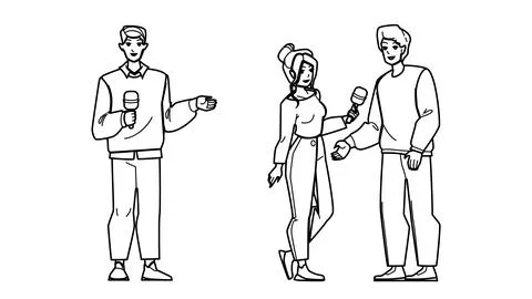 Journalist interview vector Stock Illustration