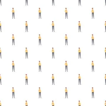 Journalist man cartoon seamless pattern background Stock Illustration