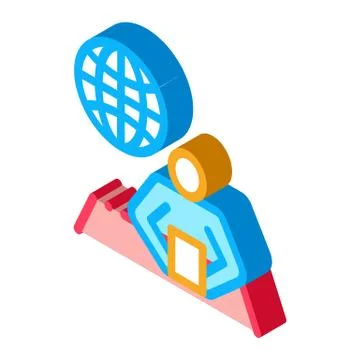 Journalist Man isometric icon vector illustration Stock Illustration