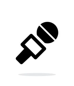 Journalist microphone icon on white background. Stock Illustration