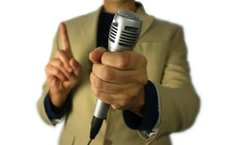 Journalist over white background Stock Photos
