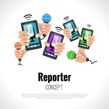 Journalist reporter concept Stock Illustration