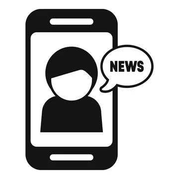 Journalist reporting breaking news using mobile phone icon Illustrazione stock