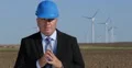 Journalist Speech Front of Camera About Light Bulb Technology and Saving Energy 4k or 4k+ Resolution