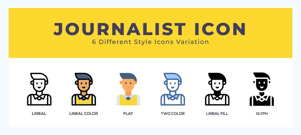 Journalist vector icons designed. icon symbol set. Stockillustratie