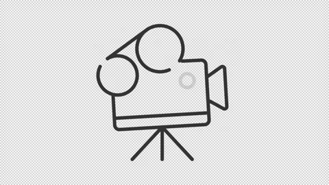 Journalistic equipment line animation set Stock Footage 320224933