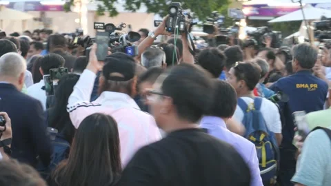 Journalists and camera men Stock Footage 275281254