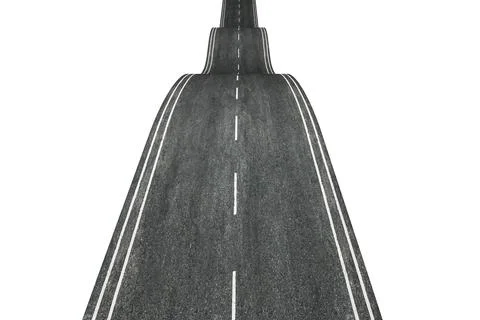 Journey And Direction Concept. Empty Asphalt Road With White Markings Leadi.. Stock Illustration