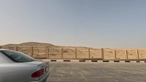 Journey Around Cairo Ring Road Observing Traffic Patterns of the Expanding City Stock Footage 329845722