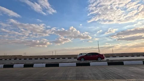Journey Around Cairo Ring Road Observing Traffic Patterns of the Expanding City Stock Footage 330077934