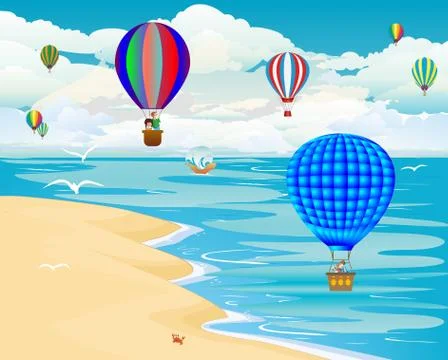 Journey balloons Stock Illustration