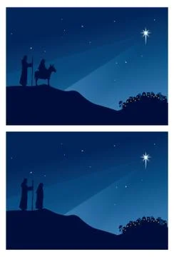 Journey to bethlehem Stock Illustration