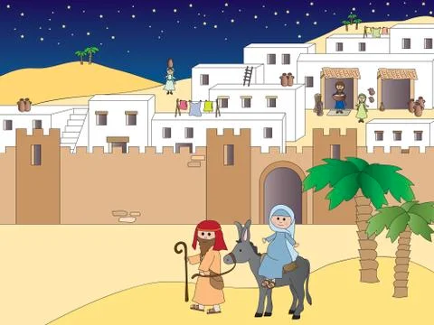 Journey to Bethlehem Stock Illustration