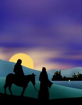 Journey to Bethlehem Stock Illustration