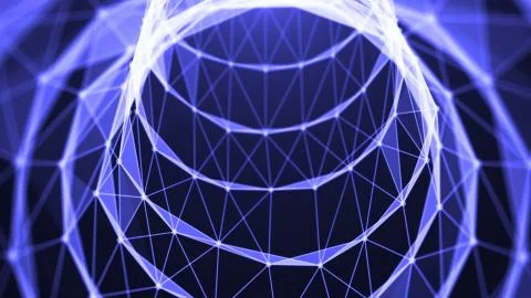 Journey in data tunnel. Speed motion inside fibre optic cable. Abstract Stock Illustration