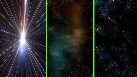 Journey in deep space concept, 3 different VERTICAL Video Stock Footage 108247899