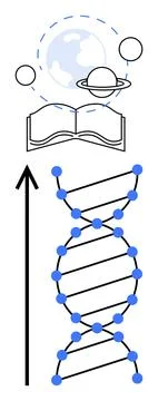 Journey from DNA to Cosmic Knowledge through Science and Learning Illustrazione stock