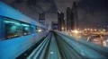 Journey on driverless, fully automated metro rail network, Dubai, UAE HD Footage