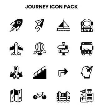 Journey DuoTone Vector Icons Pack Stock Illustration