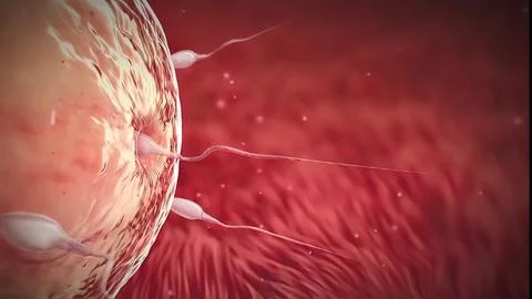 The journey of the egg to the womb Stock-Illustration