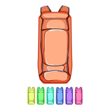 Journey hiking backpack cartoon vector graphic Ilustração Stock