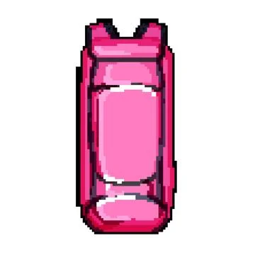 Journey hiking backpack pixel art vector illustration Stock Illustration
