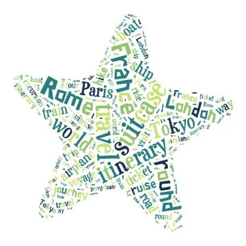 Journey Keywords Tag Cloud    - vector illustration Stock-Illustration
