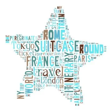 Journey Keywords Tag Cloud    - vector illustration 스톡 일러스트