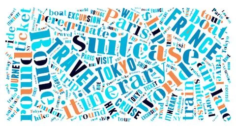 Journey Keywords Tag Cloud    - vector illustration Stock Illustration