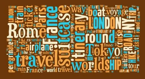 Journey Keywords Tag Cloud    - vector illustration Stock-Illustration