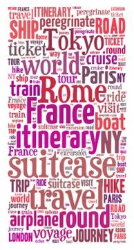 Journey Keywords Tag Cloud    - vector illustration 스톡 일러스트