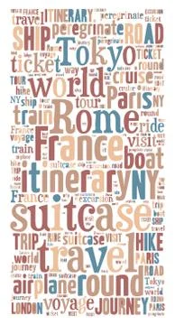 Journey Keywords Tag Cloud    - vector illustration 스톡 일러스트