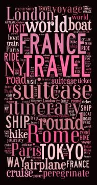 Journey Keywords Tag Cloud    - vector illustration Stock Illustration