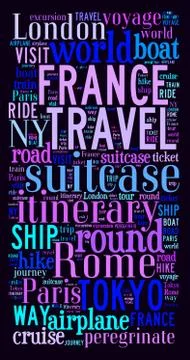 Journey Keywords Tag Cloud    - vector illustration 스톡 일러스트