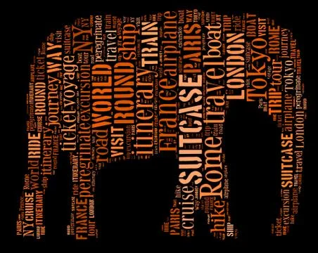 Journey Keywords Tag Cloud    - vector illustration Stock Illustration