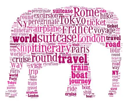 Journey Keywords Tag Cloud    - vector illustration Illustrazione stock