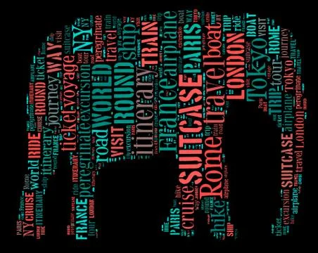Journey Keywords Tag Cloud    - vector illustration Stock-Illustration