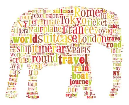 Journey Keywords Tag Cloud    - vector illustration 스톡 일러스트