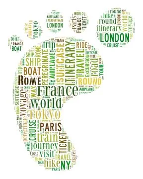 Journey Keywords Tag Cloud    - vector illustration 스톡 일러스트
