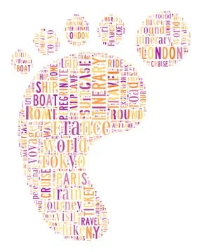 Journey Keywords Tag Cloud    - vector illustration Stock-Illustration