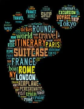 Journey Keywords Tag Cloud    - vector illustration Stock-Illustration