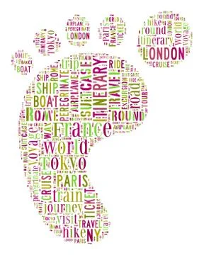 Journey Keywords Tag Cloud    - vector illustration Stock-Illustration